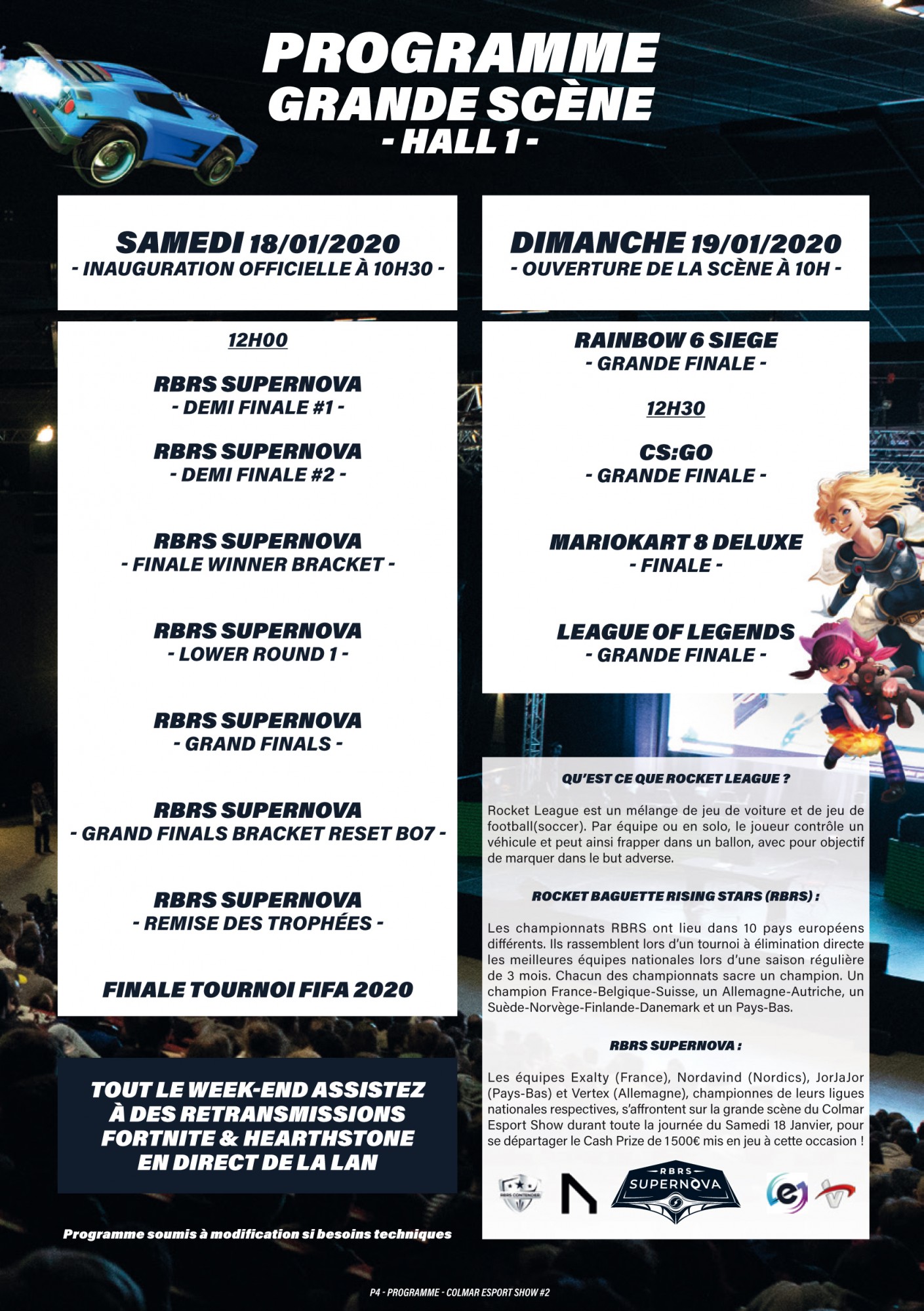 Programme Grande Scène Colmar Esport Show 2020